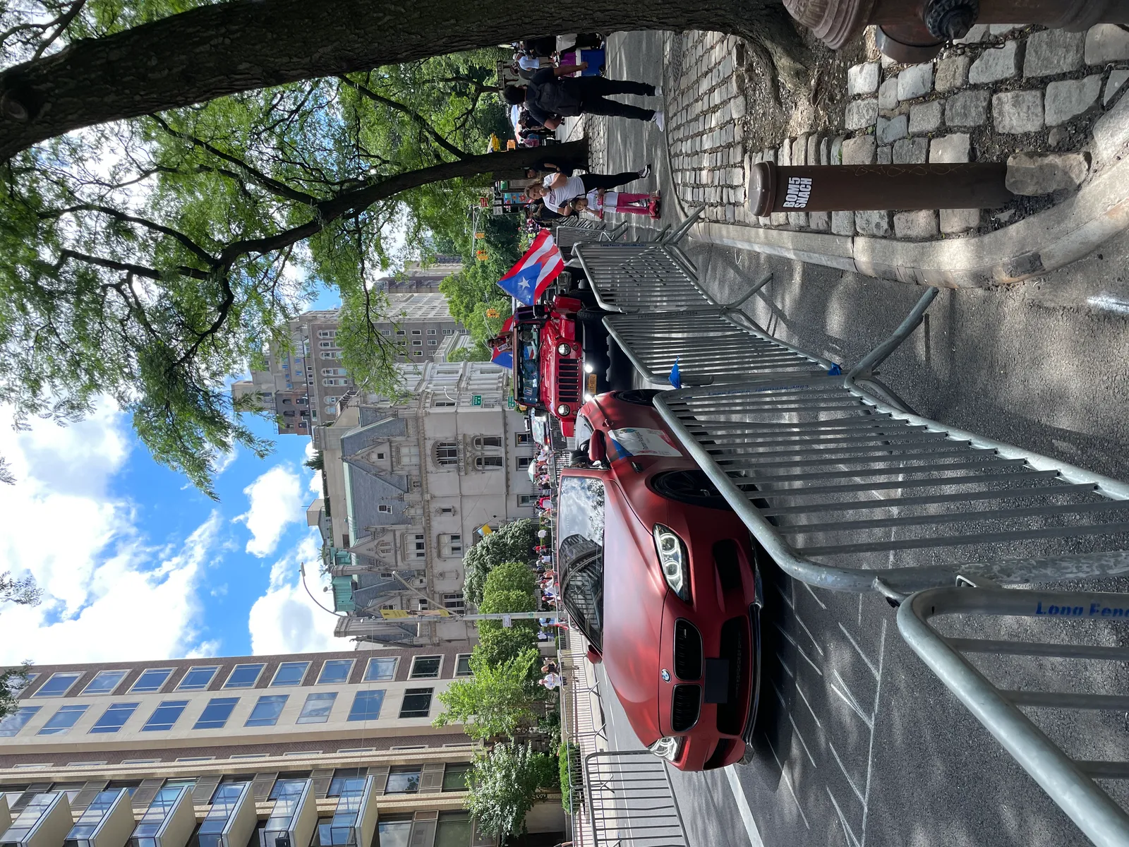 Crowd and flags at the Puerto Rican Day Parade