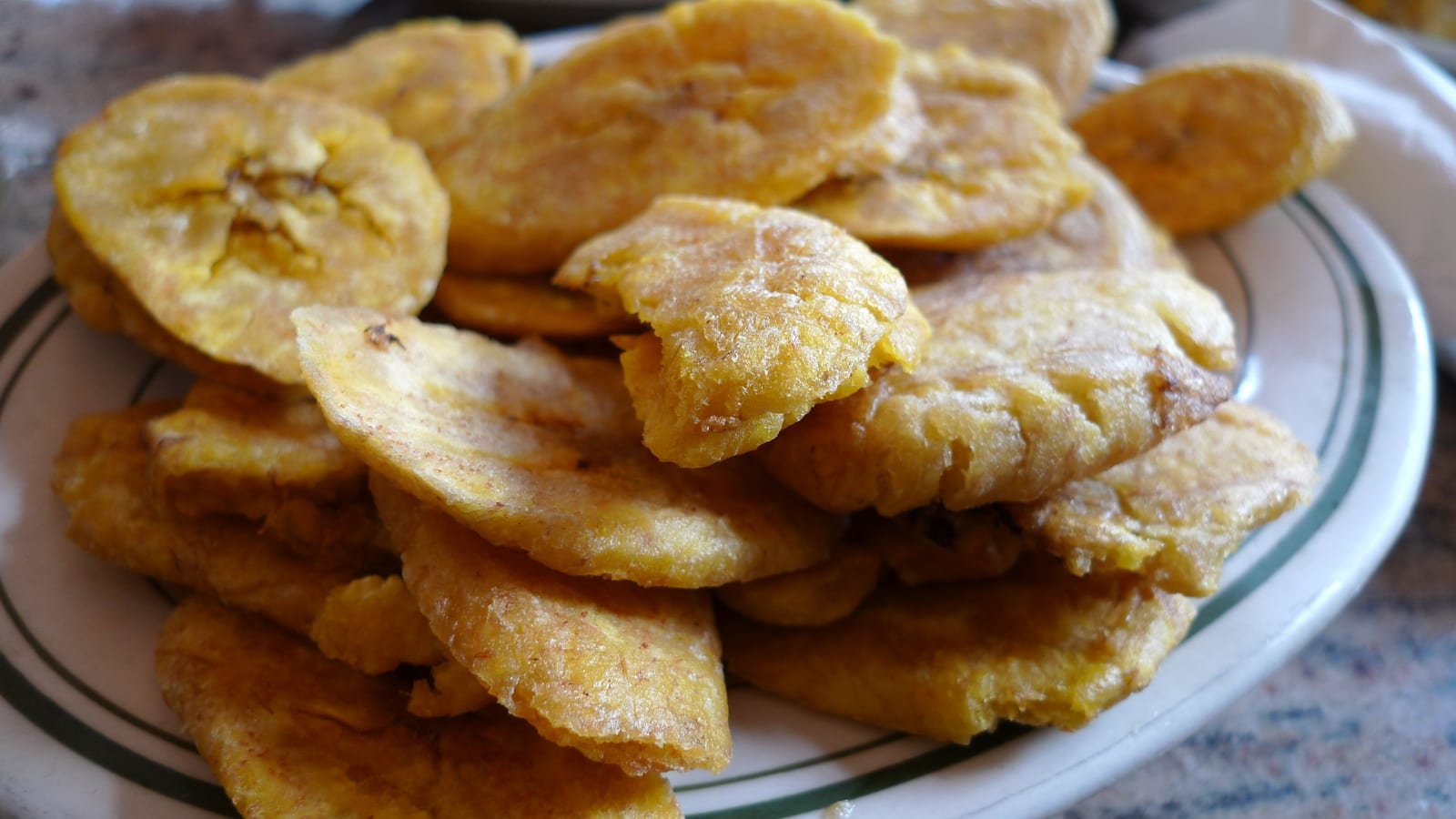 A plate of golden tostones